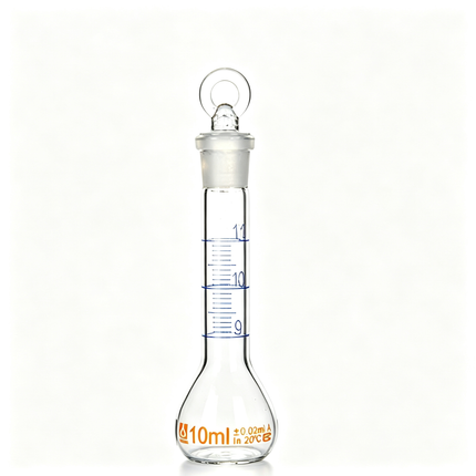 Professional Laboratory Glass Graduated Volumetric Flask with Stopper Borosilicate 3.3 10ml, 200ml, 250ml