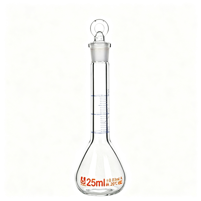 Professional Laboratory Glass Graduated Volumetric Flask with Stopper Borosilicate 3.3 10ml, 200ml, 250ml