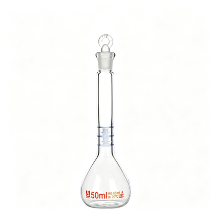 Professional Laboratory Glass Graduated Volumetric Flask with Stopper Borosilicate 3.3 10ml, 200ml, 250ml