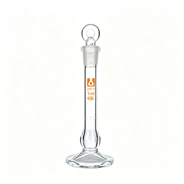 Transparent Laboratory Glass Volumetric Flask with Base Borosilicate Glass Heavy Wall 1ml 2ml 5ml 10ml