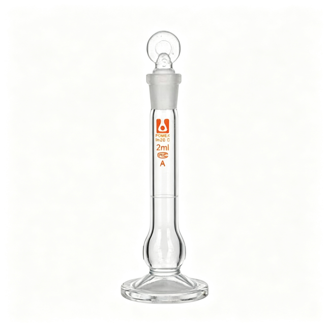 Transparent Laboratory Glass Volumetric Flask with Base Borosilicate Glass Heavy Wall 1ml 2ml 5ml 10ml